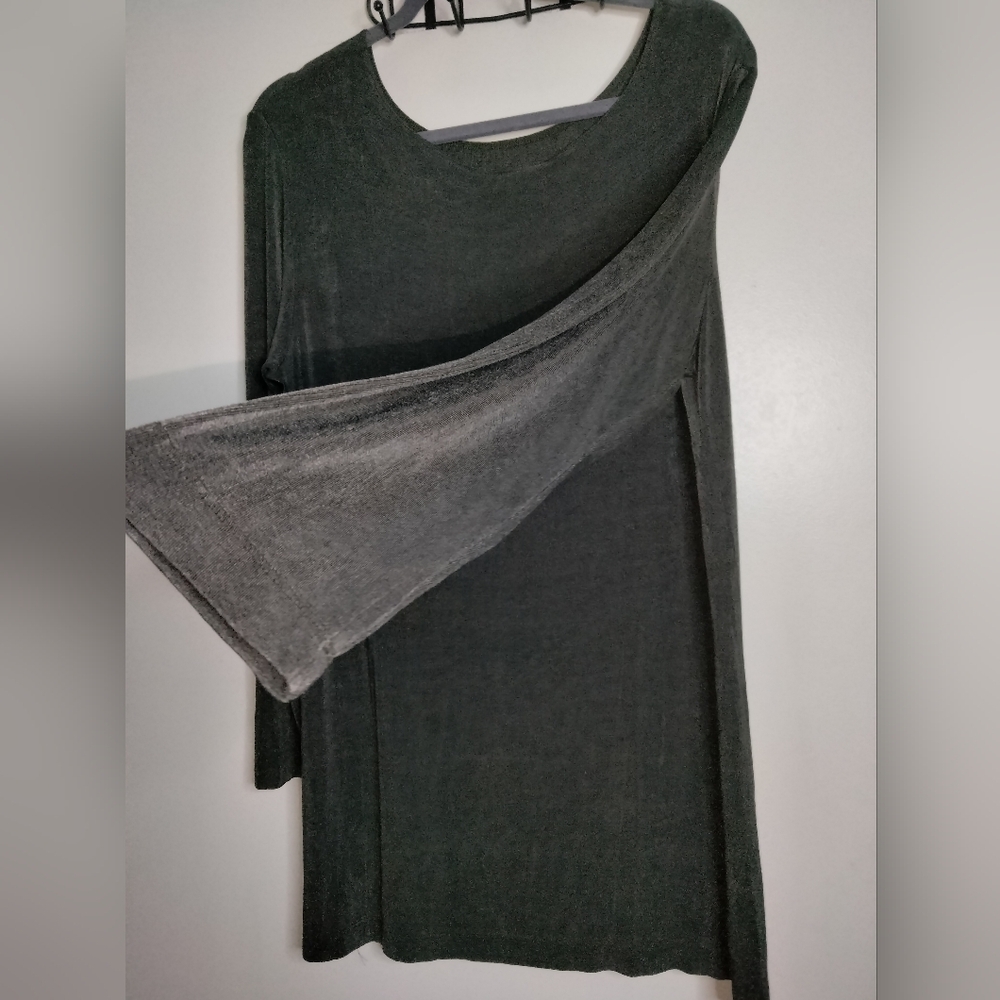 Chico's Design (Size M/L) Dark Pewter LS Top & Pull-on Pants (2PC) Matching Set - Picture 3 of 12